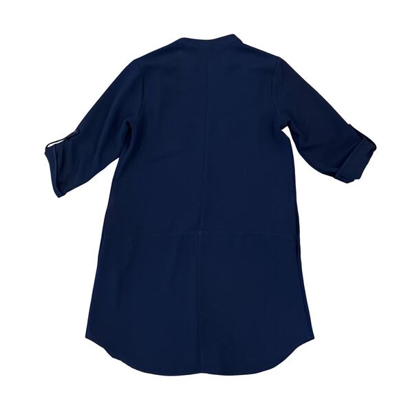 Nordstroms Lush Peacoat Navy Novak Split Neck 3/4 Sleeve Dress - SIZE M - Picture 2 of 9